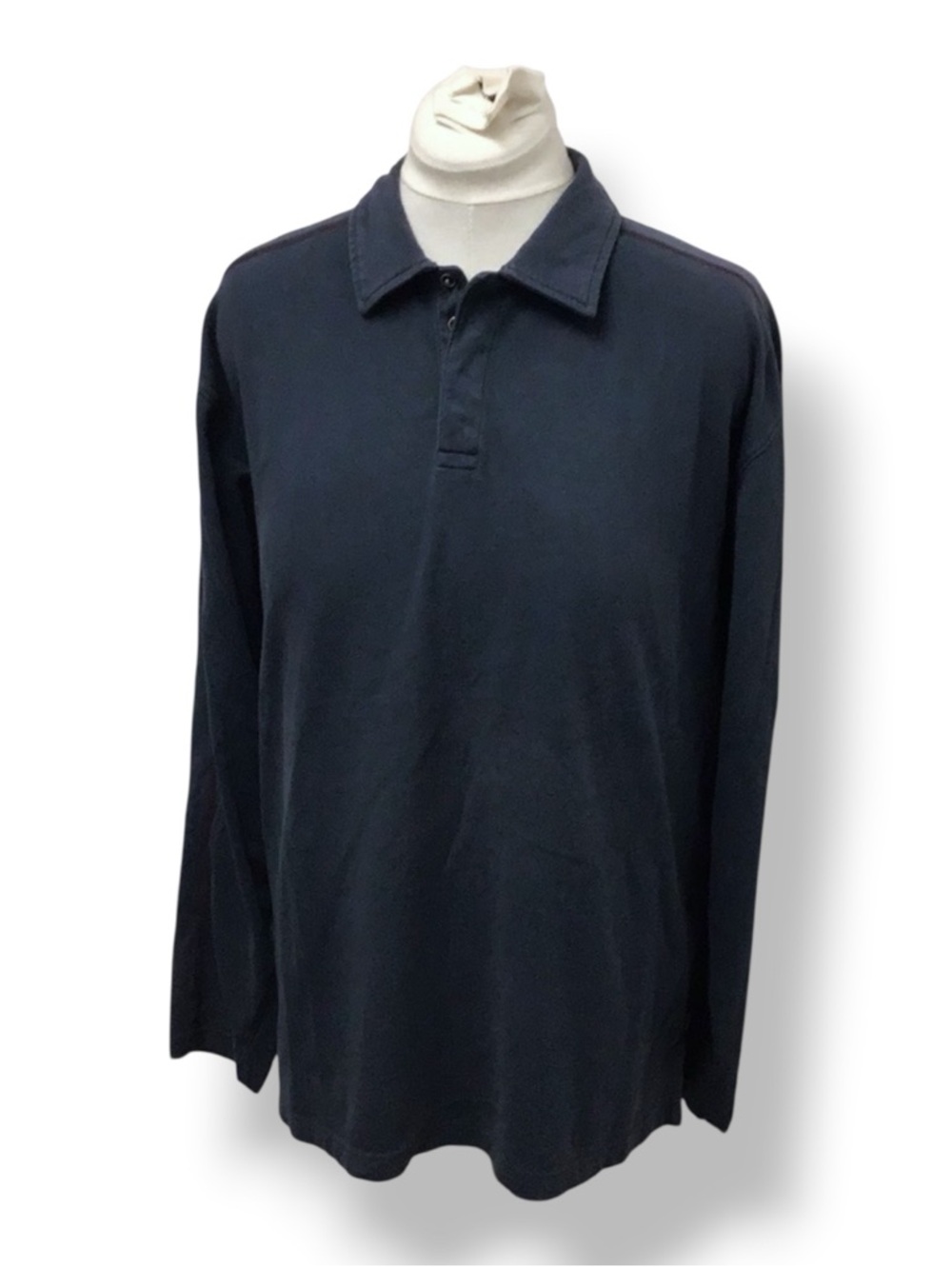 REI Mens Long Sleeve Polo Shirt UPF 50+ Snap Neck Navy XL Outdoor Active Hiking